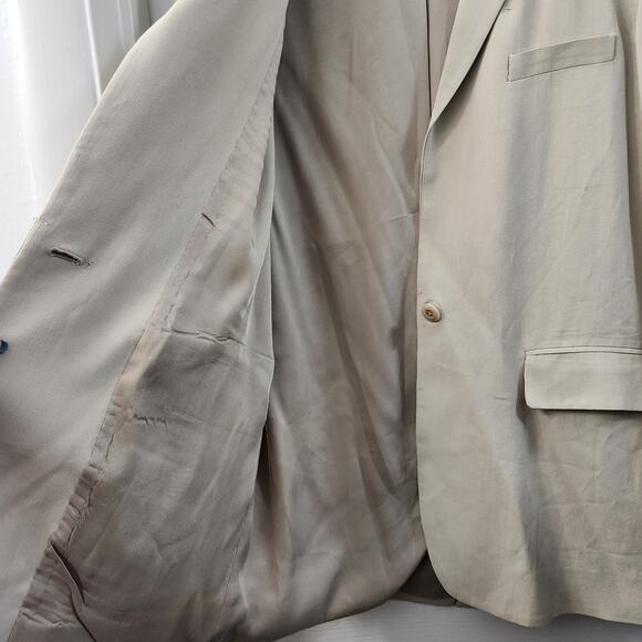 VINCE Blazer 2 Tan Office Classic Business Career Preppy Work Quiet Luxury - Picture 6 of 9